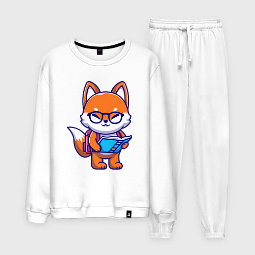 Мужской костюм Лисичка с книгой / Белый – фото 1