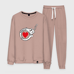 Костюм хлопковый мужской Вместе парное - наручники, цвет: пыльно-розовый