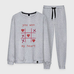 Костюм хлопковый мужской You won my heart, цвет: меланж