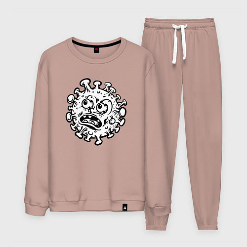 Мужской костюм Удивлённый вирус / Пыльно-розовый – фото 1