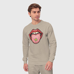 Костюм хлопковый мужской Smiling lips, цвет: миндальный — фото 2