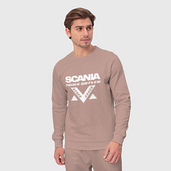 Костюм хлопковый мужской Scania truck driver, цвет: пыльно-розовый — фото 2