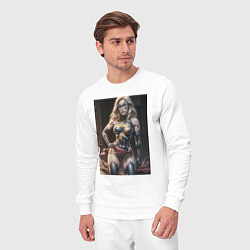 Костюм хлопковый мужской Мисс Марвел в суперкостюме, цвет: белый — фото 2