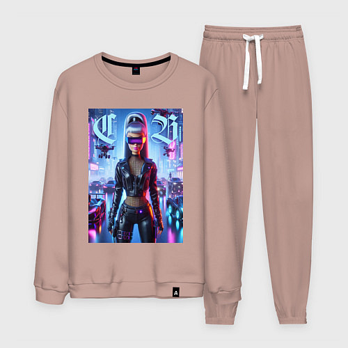 Мужской костюм Cyber girl Barbie - neon glow / Пыльно-розовый – фото 1