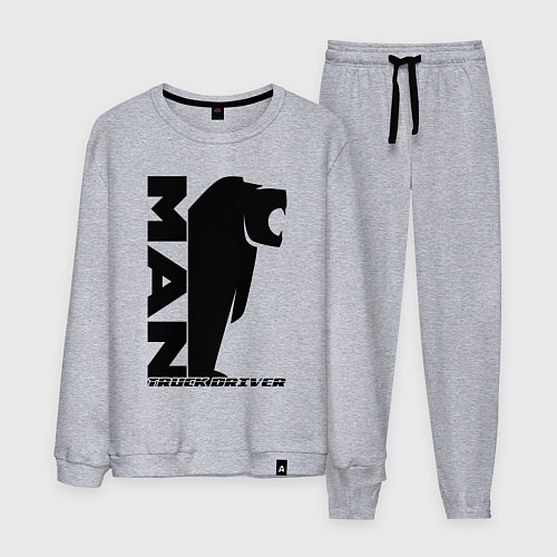 Мужской костюм MAN дальнобойщик чёрный логотип / Меланж – фото 1