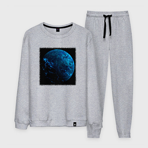 Мужской костюм Синяя планета трещины / Меланж – фото 1