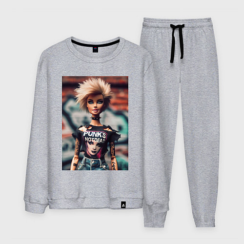Мужской костюм Punks not dead - Barbie ai art / Меланж – фото 1