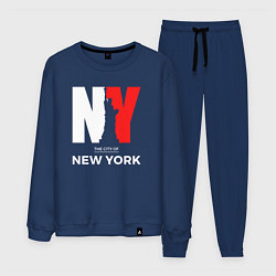 Костюм хлопковый мужской The city of New York, цвет: тёмно-синий