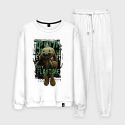 Костюм хлопковый мужской Кролик Бонзо из Poppy Playtime, цвет: белый