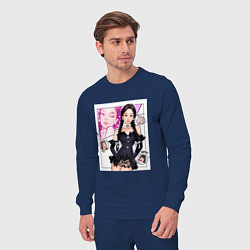 Костюм хлопковый мужской Blackpink - Jennie, цвет: тёмно-синий — фото 2