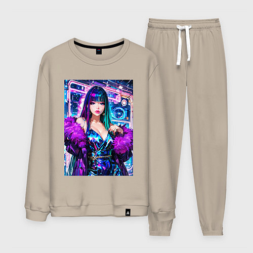 Мужской костюм Девушка поп идол в мехах / Миндальный – фото 1