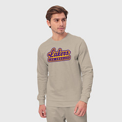 Костюм хлопковый мужской Basketball LA Lakers, цвет: миндальный — фото 2