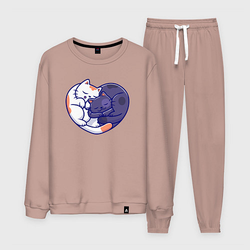 Мужской костюм Сердечные котики / Пыльно-розовый – фото 1