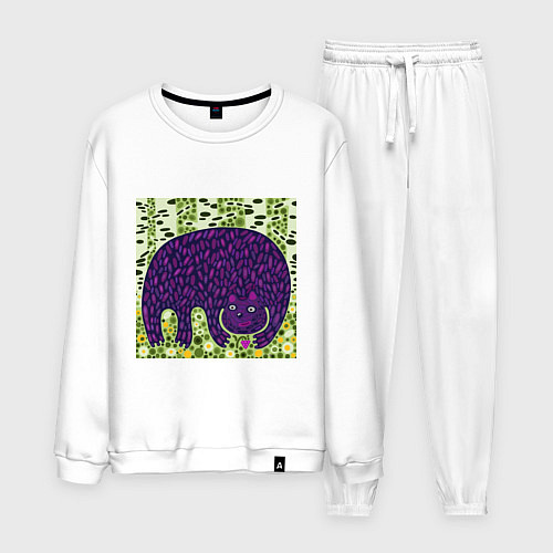 Мужской костюм Медведь в березовом лесу / Белый – фото 1