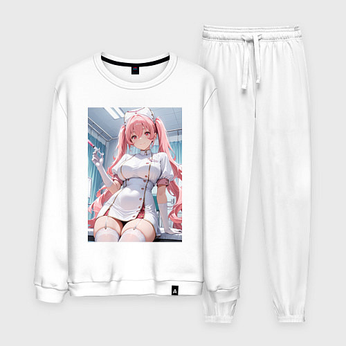 Мужской костюм Медсестричка сделает тебе укол любви / Белый – фото 1