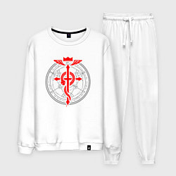 Костюм хлопковый мужской Стальной алхимик - знак, цвет: белый