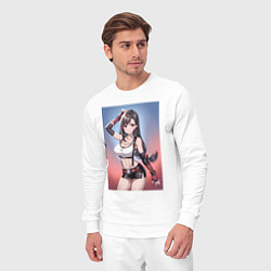 Костюм хлопковый мужской Тифа Локхарт из Final Fantasy VII, цвет: белый — фото 2