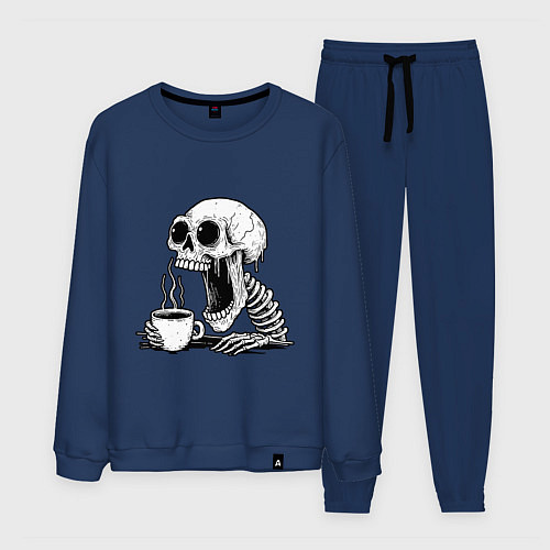 Мужской костюм Skeleton with coffee / Тёмно-синий – фото 1