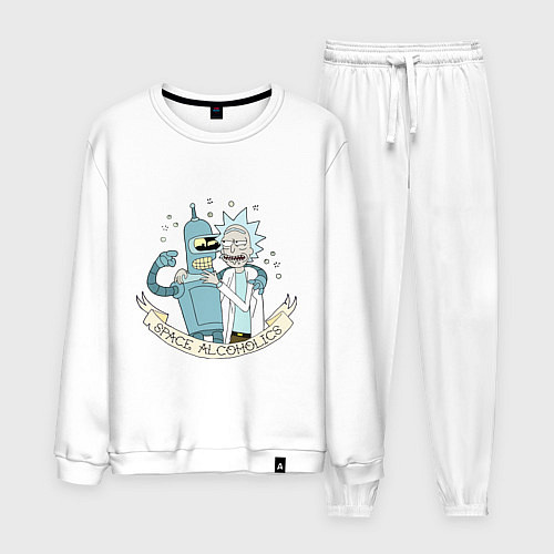 Мужской костюм Bander and Rick - space alcoholics / Белый – фото 1