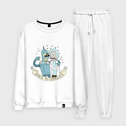 Костюм хлопковый мужской Bander and Rick - space alcoholics, цвет: белый