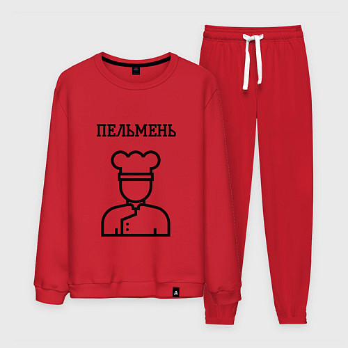 Мужской костюм Пельмень повар для парны / Красный – фото 1
