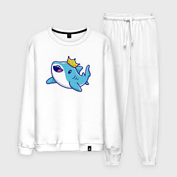 Костюм хлопковый мужской Королевская акула, цвет: белый