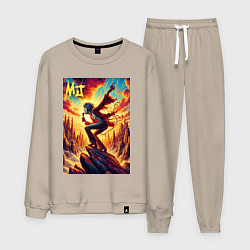 Костюм хлопковый мужской Mick Jagger -mountain fantasy, цвет: миндальный