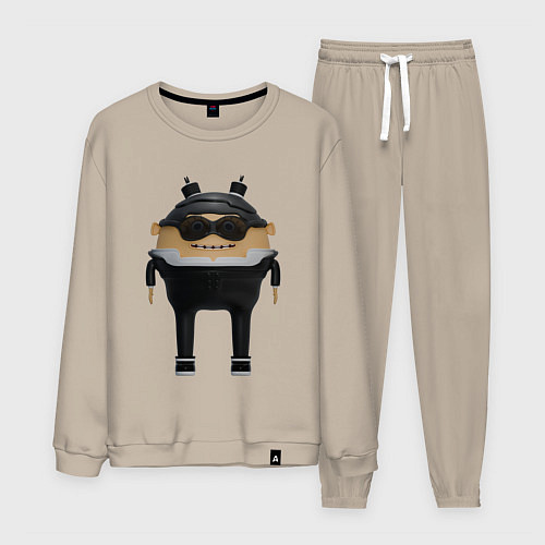 Мужской костюм Cartoon agent female in black suit / Миндальный – фото 1