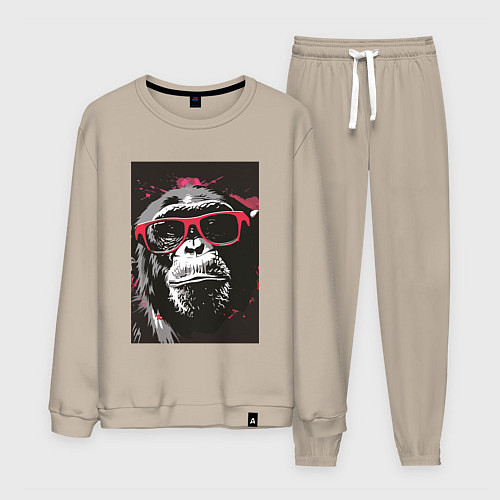 Мужской костюм Мартышка в очках / Миндальный – фото 1