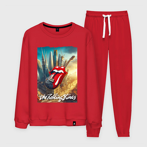 Мужской костюм Rolling Stones - logo-guitar / Красный – фото 1