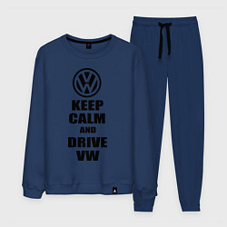 Костюм хлопковый мужской Keep Calm & Drive VW, цвет: тёмно-синий