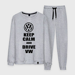 Костюм хлопковый мужской Keep Calm & Drive VW, цвет: меланж