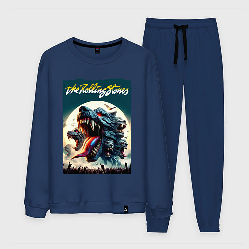 Мужской костюм Волки Роллинг Стоунз - фантазия / Тёмно-синий – фото 1