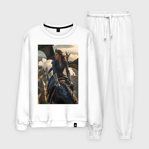 Мужской костюм Королеву преследует дракон / Белый – фото 1