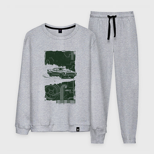 Мужской костюм Спорткар в гранж стиле / Меланж – фото 1