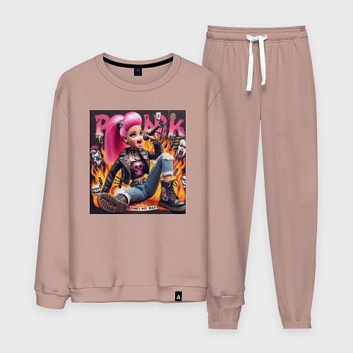 Мужской костюм Barbie singer - punks not dead / Пыльно-розовый – фото 1