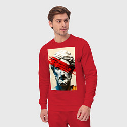 Костюм хлопковый мужской Штрих на античной статуе, цвет: красный — фото 2