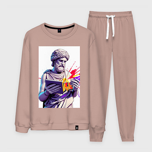 Мужской костюм Античная статуя и граффити / Пыльно-розовый – фото 1