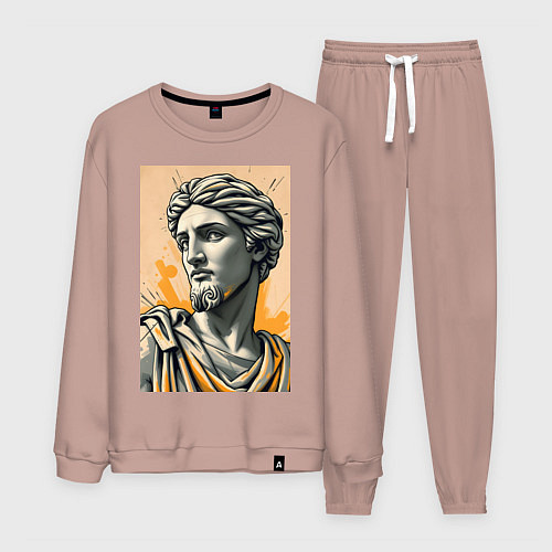 Мужской костюм Арт с античным портретом / Пыльно-розовый – фото 1