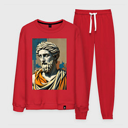 Костюм хлопковый мужской Античная статуя в теплых тонах, цвет: красный