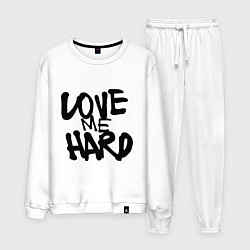 Костюм хлопковый мужской Люби меня крепко, цвет: белый