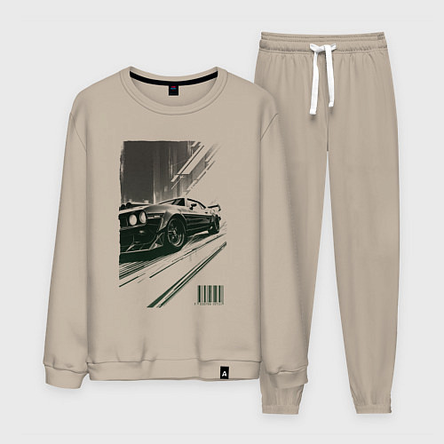 Мужской костюм Гоночный спорткар / Миндальный – фото 1