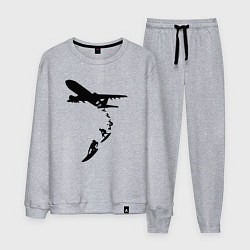 Костюм хлопковый мужской Surfer plane, цвет: меланж