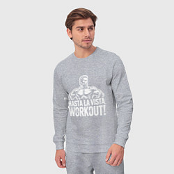 Костюм хлопковый мужской Arnold - hasta la vista workout, цвет: меланж — фото 2