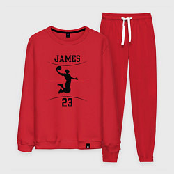 Костюм хлопковый мужской James 23, цвет: красный
