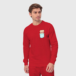 Костюм хлопковый мужской PuppyM in pocket, цвет: красный — фото 2