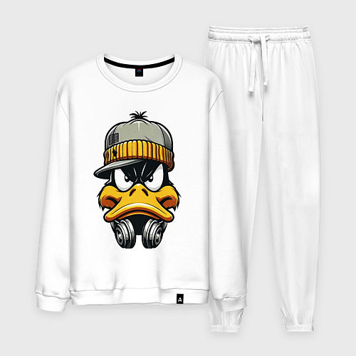 Мужской костюм Duffy Duck in headphones / Белый – фото 1