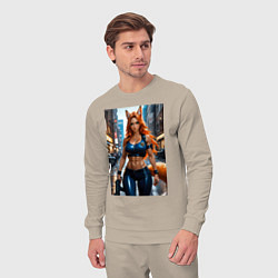 Костюм хлопковый мужской Рыжая лиса-полицейский, цвет: миндальный — фото 2