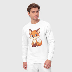 Костюм хлопковый мужской Хитрый лисёнок, цвет: белый — фото 2