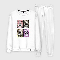 Костюм хлопковый мужской Angry rabbit, цвет: белый